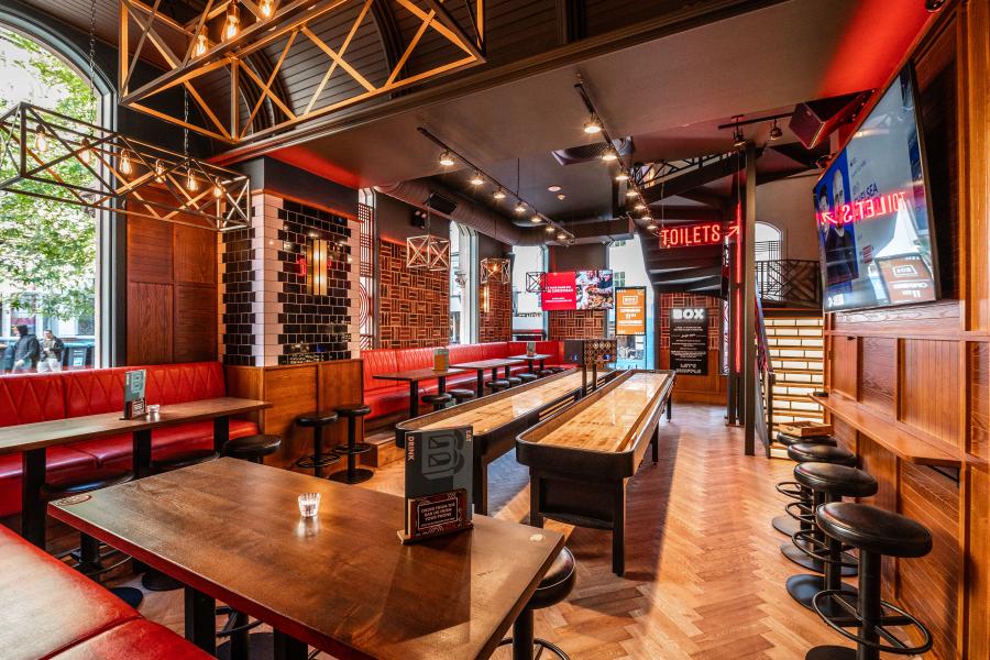 Shuffleboard Area at Box Nottingham in Nottingham City Centre